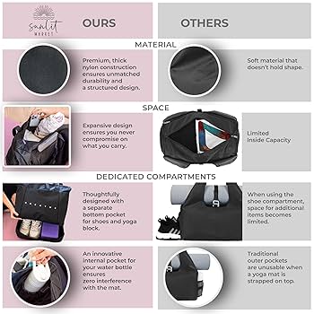 Amazon | 女性用大型防水ヨガマットバッグ - マットホルダー